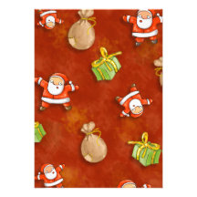 whimsical santa and presents pattern personalised invite
