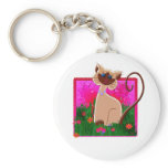 WHIMSICAL SIAMESE CAT KEY CHAIN keychains