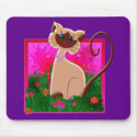 WHIMSICAL SIAMESE CAT MOUSE PAD mousepads