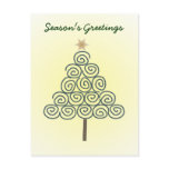 Whimsical Spiral Tree Holiday Postcard
