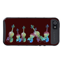 Whimsical String of Violins and Violas iPhone 5 Cases