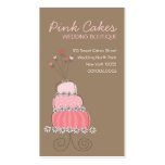Whimsical Sweet Pink Wedding Birthday Fun Cake Business Card