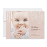 Whimsical Vines Birth Announcement Pink Card