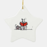 Whimsical Vintage Reading Squirrels Christmas Tree Ornament