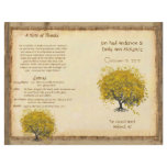 Whimsical Yellow Heart Leaf Tree Wedding Program