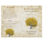 Whimsical Yellow Heart Leaf Tree Wedding Program flyers