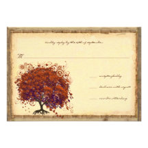 Whimsical Yellow Heart Tree Wedding Invitation