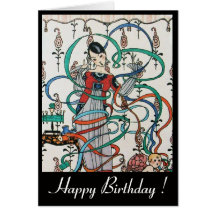 WHIMSICAL YOUNG GIRL / Happy Birthday Cards