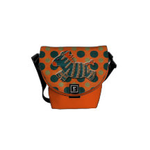 Whimsical Zebra & Polka Dots Messenger Bag
