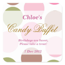 WhimsicalDotty Birthday Candy Buffet Sticker