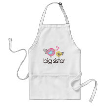 Whimsy Birds Big Sister T-shirt Announcement Apron