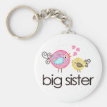 Whimsy Birds Big Sister T-shirt Announcement Key Chains