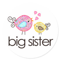 Whimsy Birds Big Sister T-shirt Announcement