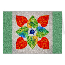 Whimsy Hearts Quilt - Block #1 Greeting Card