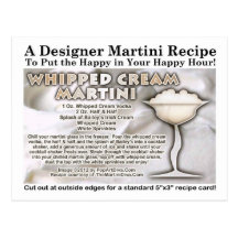 Whipped Cream Martini Recipe Postcard