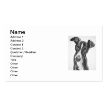 Whippet Black with White Blaze Business Card Template