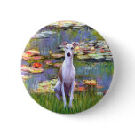 Whippet (brown-white) - Lilies 2 buttons