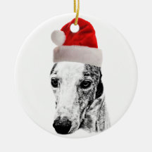 Whippet dog christmas ornament