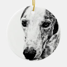 Whippet dog christmas tree ornament