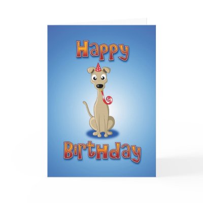 whippet - hat&whistle - happy birthday Cards