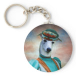 Whippet Lady Blue Keychain