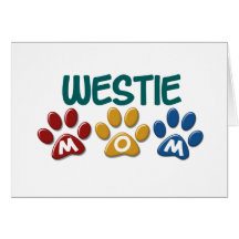 WHIPPET Mum Paw Print 1 Greeting Cards