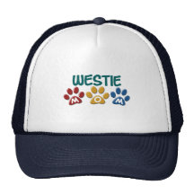 WHIPPET Mum Paw Print 1 Trucker Hats