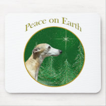 Whippet Peace Mouse Pads