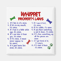 WHIPPET Property Laws 2 Fridge Magnet