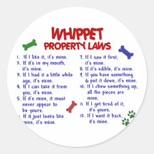 WHIPPET Property Laws 2 Stickers