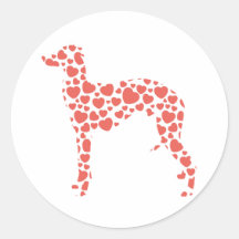 Whippet Round Stickers