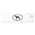Whippet Silhouette Black Bumper Sticker