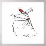 Whirling Dervish - Maroon Red posters
