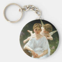 Whisperings of Love, William Adolphe Bouguereau Keychain
