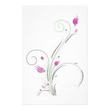 Whispy Flower Stationary Stationery Design