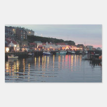 Whitby at dusk sticker