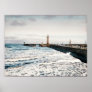Whitby sea and harbour England Poster