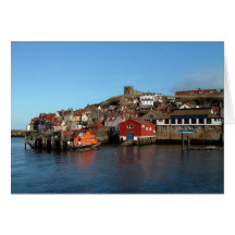 Whitby with old Lifeboat house Greeting Card