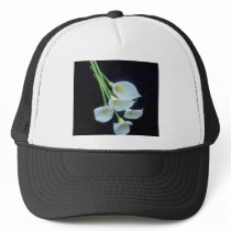 white A sheath of arum lilies flowers Mesh Hats