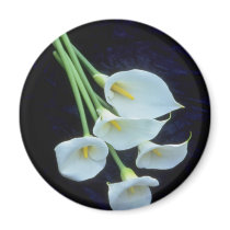 white A sheath of arum lilies flowers Refrigerator Magnet