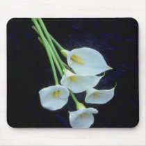 white A sheath of arum lilies flowers Mouse Pads