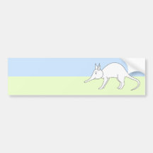 White Aardvark. Cute animal. Bumper Stickers