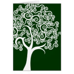 White Abstract Tree Greeting Cards