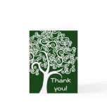 White Abstract Tree Greeting Cards