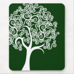 White Abstract Tree mousepads