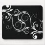 White Abstract Vintage Mouse Pads