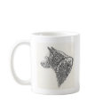 White Akita Inu Sketch Ceramic Mug