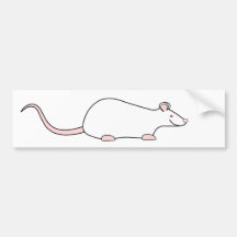 White Albino Pet Rat. Bumper Sticker