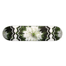 White Allium Flower Skateboard