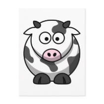 White and black cow postcard